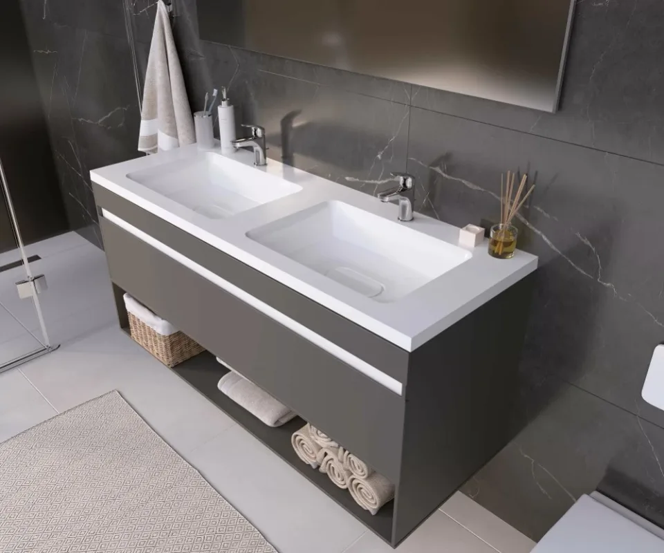 Встраиваемая раковина Uperwood Modul 120*45 двойная