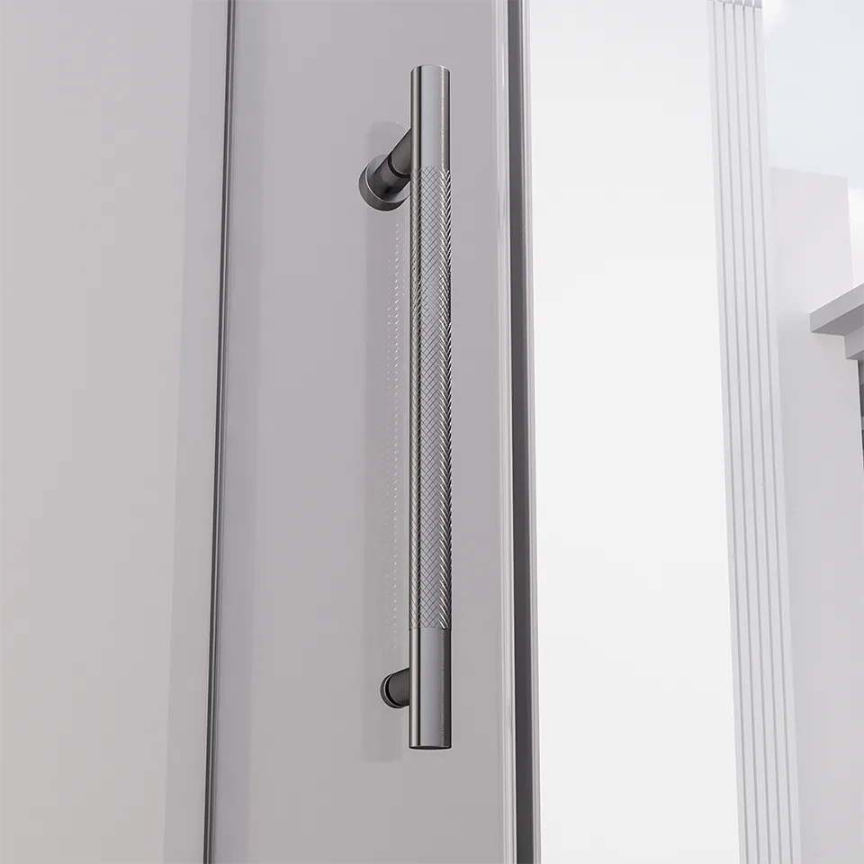 Боковая панель Veconi Premium Alassio SP GR, 1000x2000, брашированный графит, стекло прозрачное осветленное