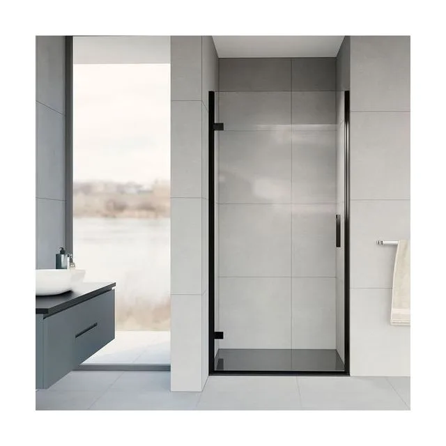 Душевая дверь Vincea Флекс (Flex) VDP-1F900CLB 90х200 стекло прозрачное 8 мм профиль черный