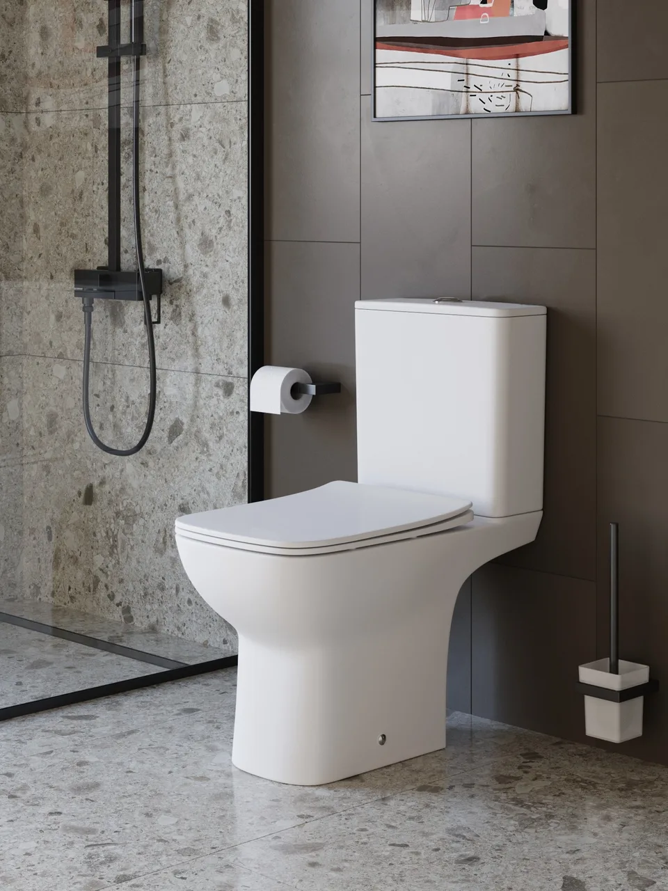 Унитаз-компакт с сиденьем и смывом TORNADO BelBagno ROMANO -TOR BB2803CP/T-TOR/SC