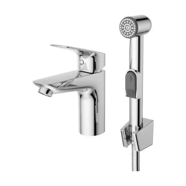 Смеситель BelBagno DUE-LVM/HGN-CRM-W0 для раковины с гигиеническим душем хром