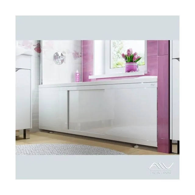 Экран под ванну фронтальный Alavann Crystal 170 см МД-4500-1700-00 раздвижной МДФ белый