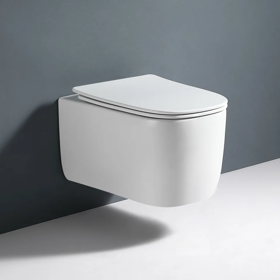 Унитаз подвесной Grossman Thin Rim GR-5605SQ (520х374х355) тонкий ободок,белый с тонкой крышкой,микролифт,смыв торнадо,1 место