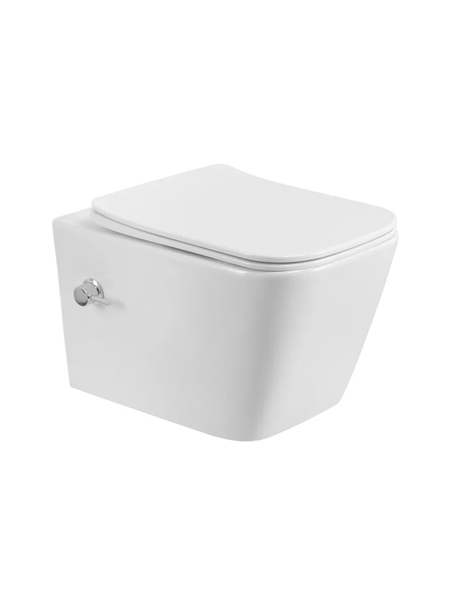 Унитаз подвесной с сиденьем, функцией биде и смесителем BelBagno KRAFT BB7106CH-TOR-BS/SC