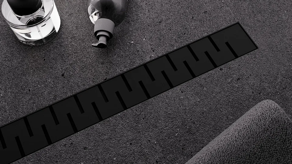 Душевой лоток Veconi Stesso Line Black 400