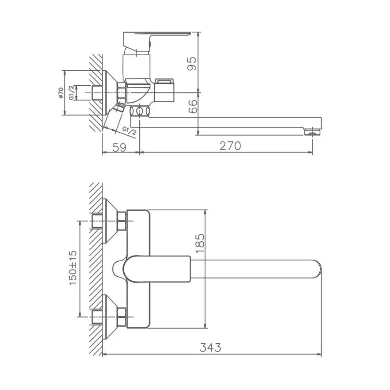 Смеситель Haiba HB22505 универсальный
