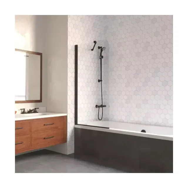 Шторка на ванную EV LUX ST 76 02М crystalvision L, профиль черный матовый, стекло crystalvision