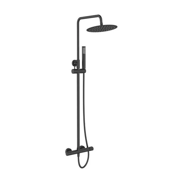 Душевая стойка со смесителем без излива BelBagno UNO UNO-DOCM-NERO