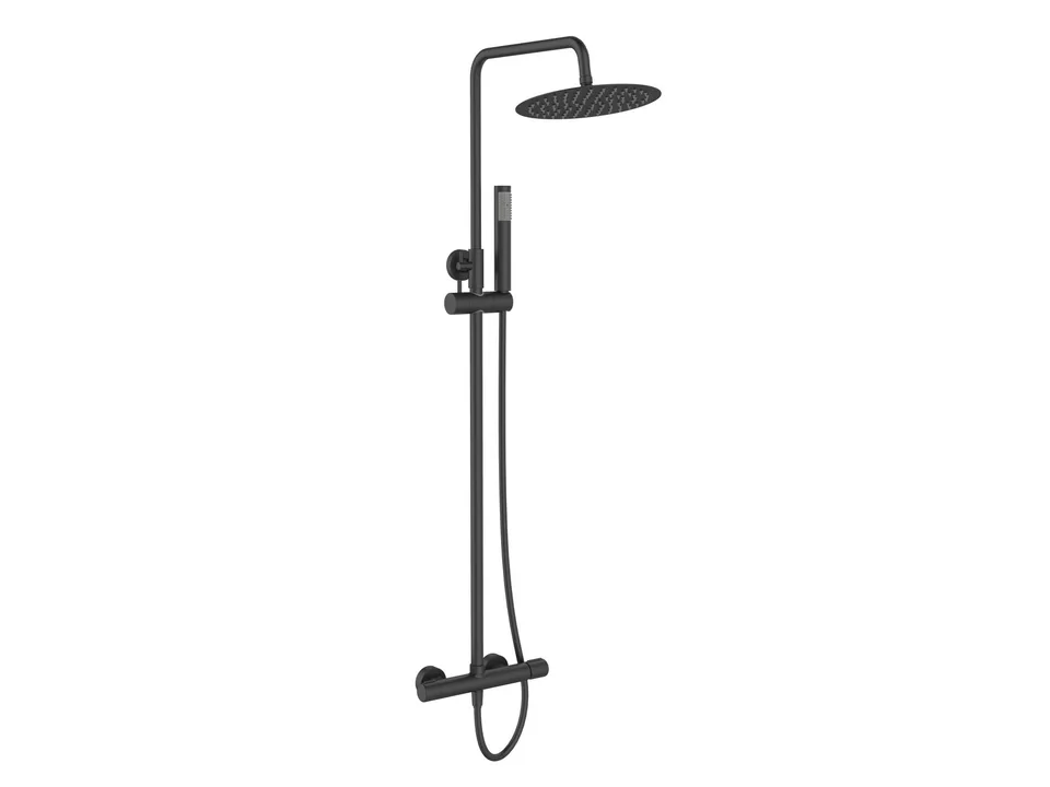 Душевая стойка со смесителем без излива BelBagno UNO UNO-DOCM-NERO
