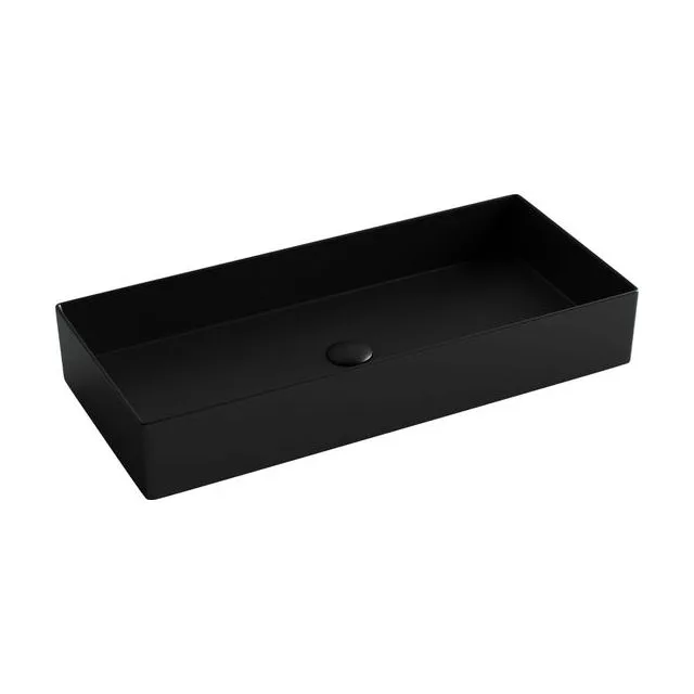 Раковина из сантехнического фарфора Ceramica Nova Элемент (Element) 80 см CN6072MB накладная цвет черный матовый