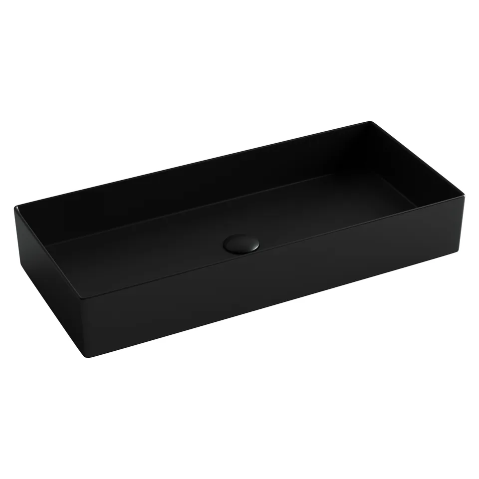 Раковина из сантехнического фарфора Ceramica Nova Элемент (Element) 80 см CN6072MB накладная цвет черный матовый