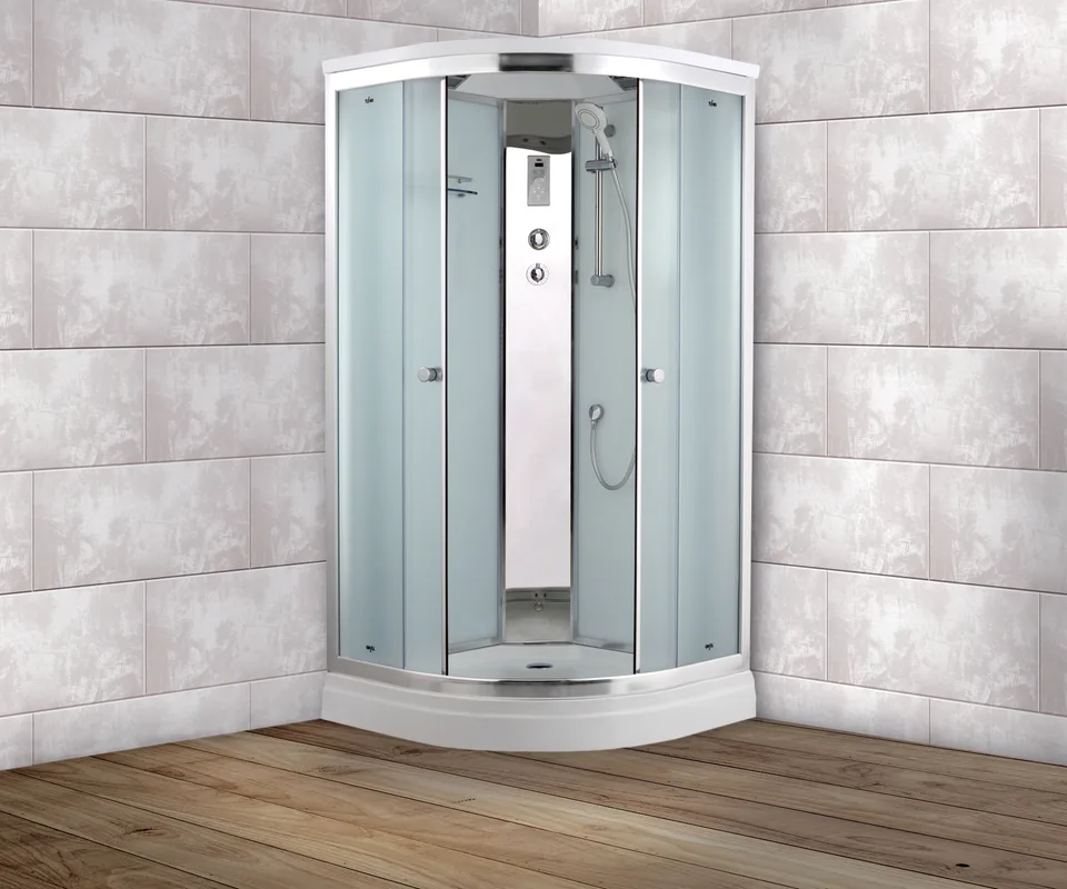 Timo Comfort T-8801 Fabric Glass душевая кабина 100*100*22+турецкая баня хамам+стульчик прозрачный