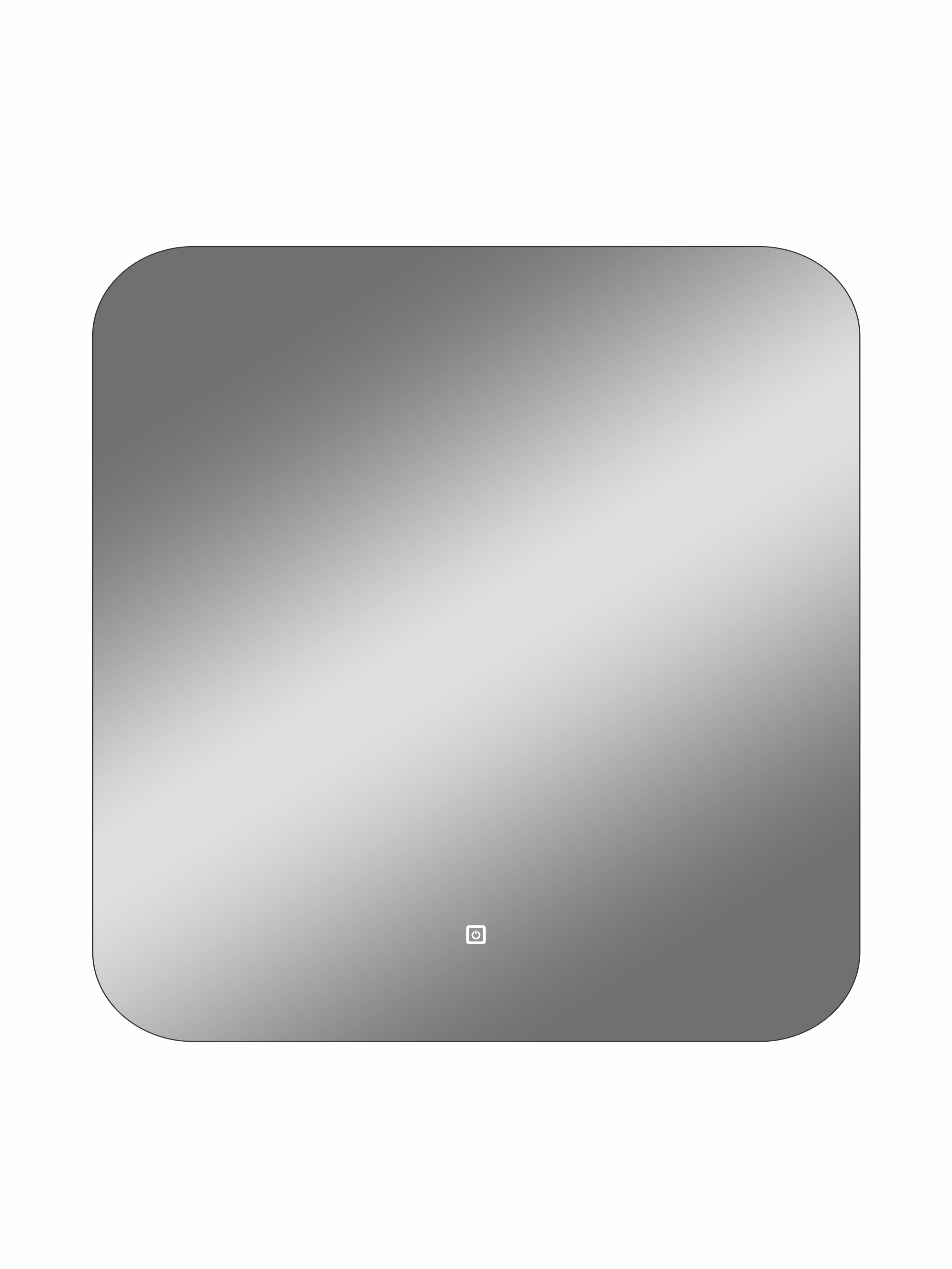 Зеркало Zled-B с LED-подсветкой, 80*80см, прямоугольное