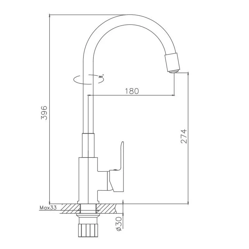 Смеситель Haiba HB70112-4 для кухни гибкий излив хром/синий