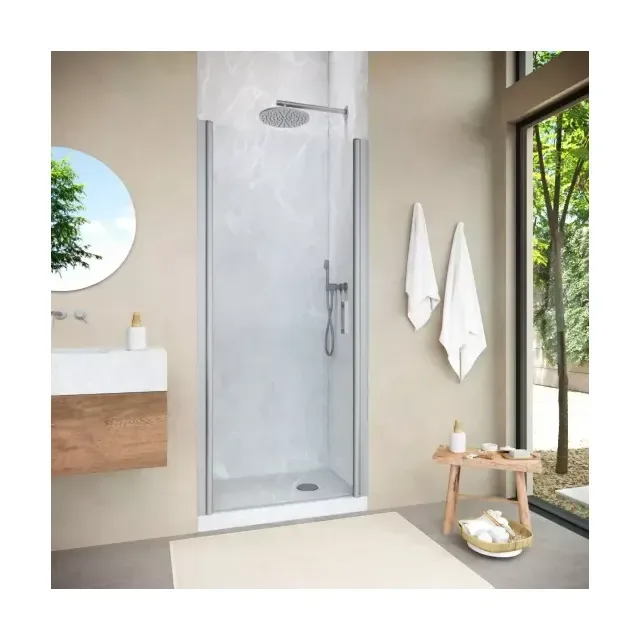 Дверь в душевой проем EP NOVO 80 07 crystalvision, профиль матовый хром, стекло crystalvision