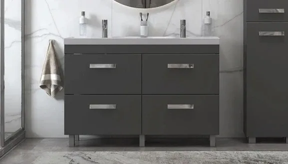 Тумба с раковиной Velvex Orlando 120 графит напольная