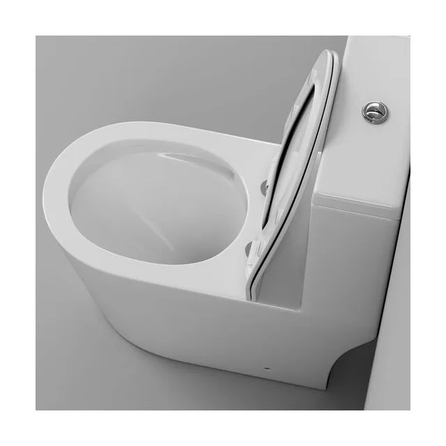Унитаз напольный Grossman Classic GR-4487SQ (690х360х790) безободковый,белый,моноблок с тонкой крышкой,микролифт,смыв торнадо