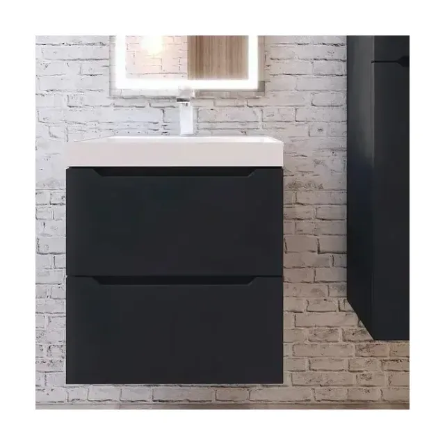 Тумба с раковиной Uperwood Tanos NEW 50 черная, подвесная