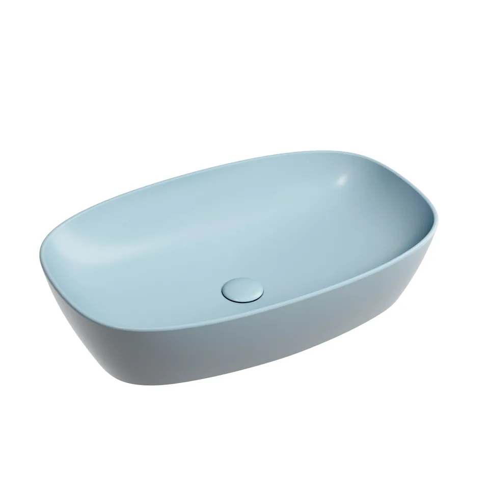 Раковина из сантехнического фарфора Ceramica Nova Элемент (Element) 60 см CN6049ML накладная цвет голубой матовый