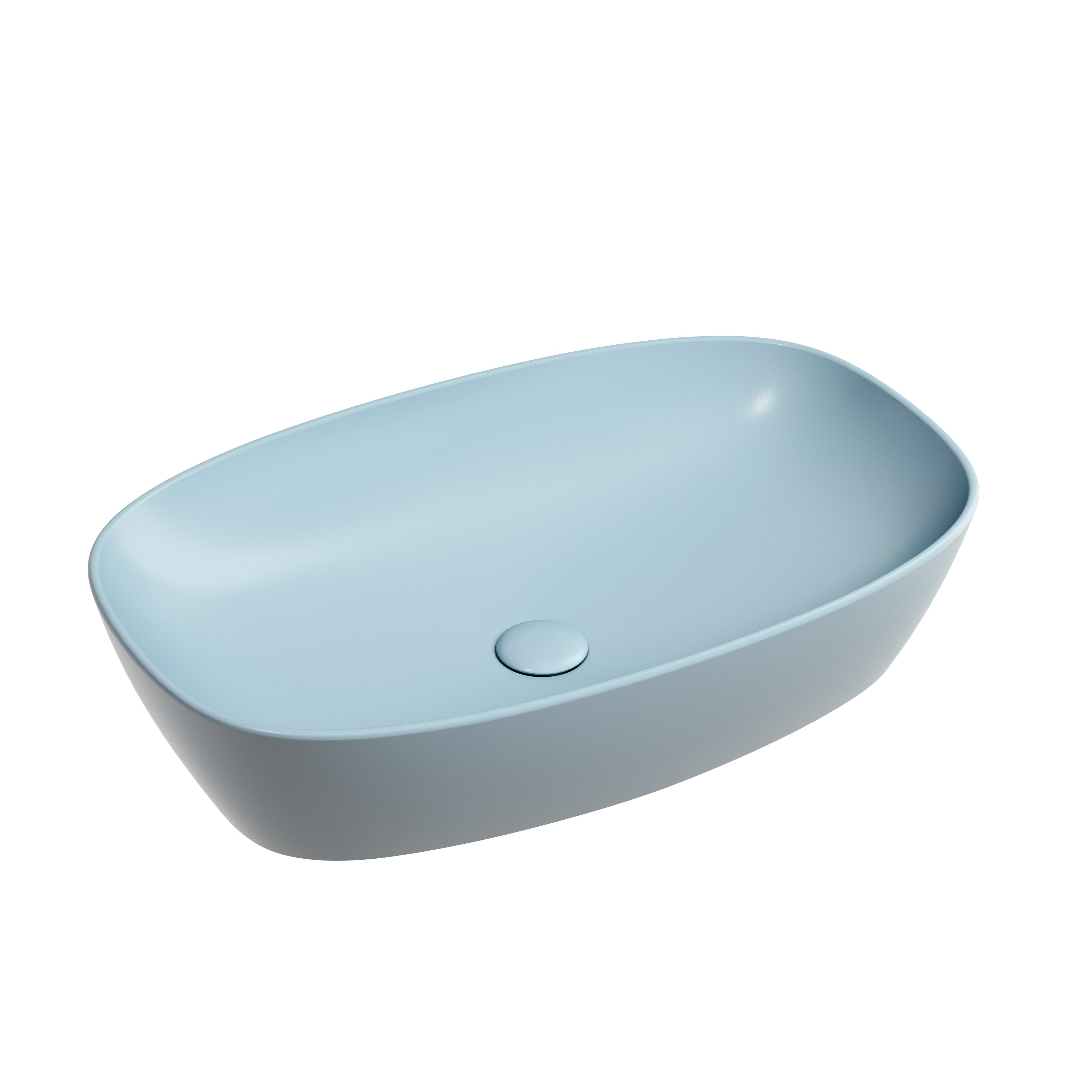 Раковина из сантехнического фарфора Ceramica Nova Элемент (Element) 60 см CN6049ML накладная цвет голубой матовый