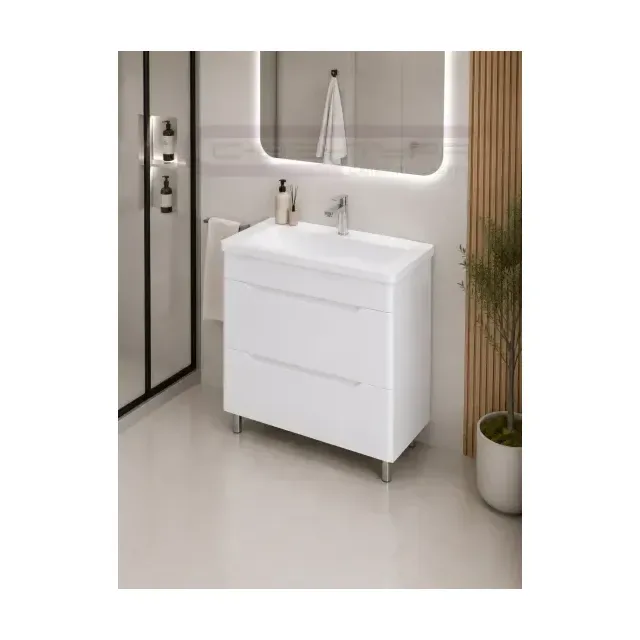 Аквадом Тумба Рада 70 см, напольная, цвет белый, 2 ящика, с раковиной Modul Slim