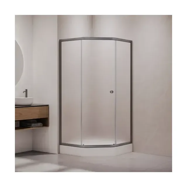 Душевой уголок RGW CL-80Gr — 900x900, матовое, профиль серый