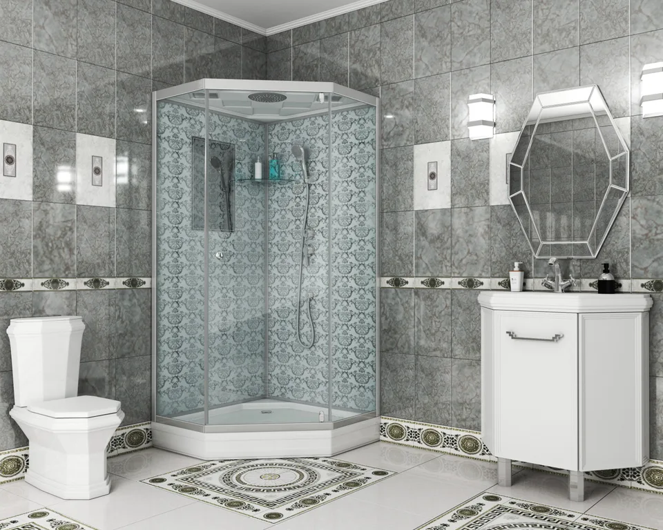 Душевая кабина Niagara Luxe NG-7701DW (90x90х210) низкий поддон(15см),дверь распашная,стенки серебро,3 места