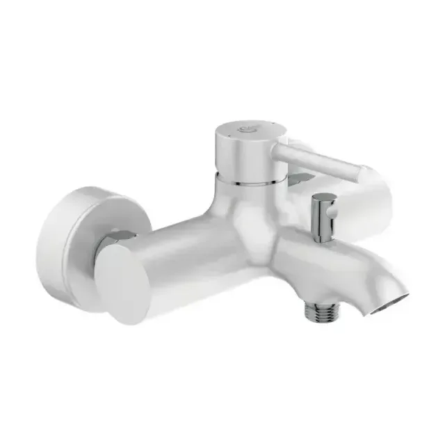 Смеситель Ideal Standard Ceraline BC199U5 для ванны и душа белый матовый/хром