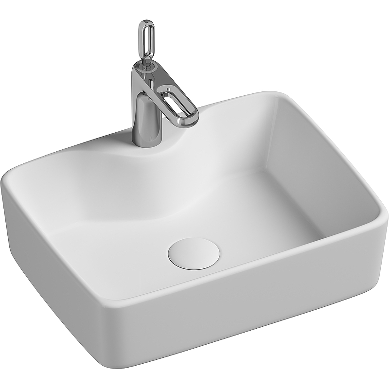 Раковина из сантехнического фарфора Ceramica Nova Элемент (Element) 48 см CN6033 накладная цвет белый