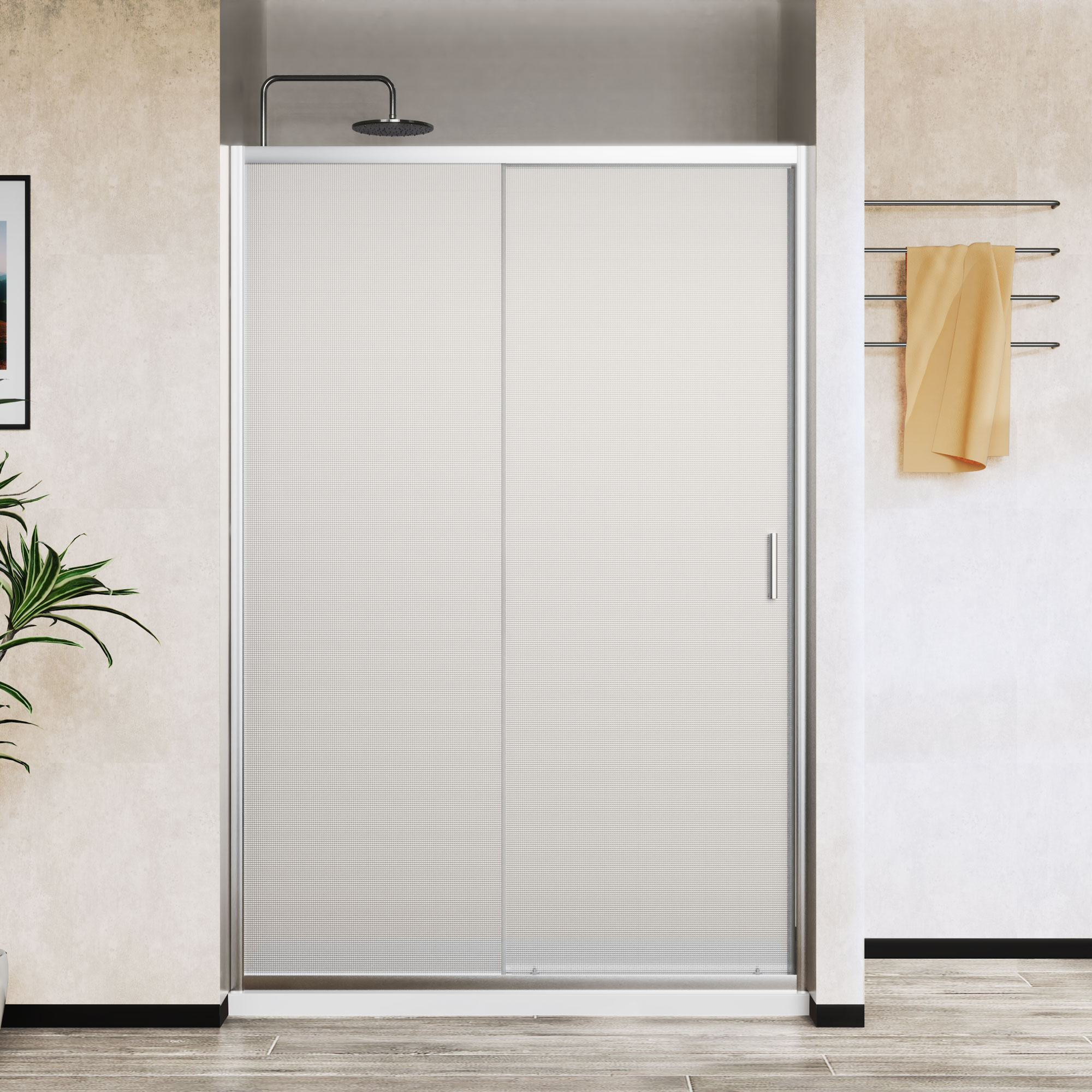 Душевая дверь Vincea Сити (City) VDS-5CT110MT 110х195 стекло текстурное 5 мм профиль хром