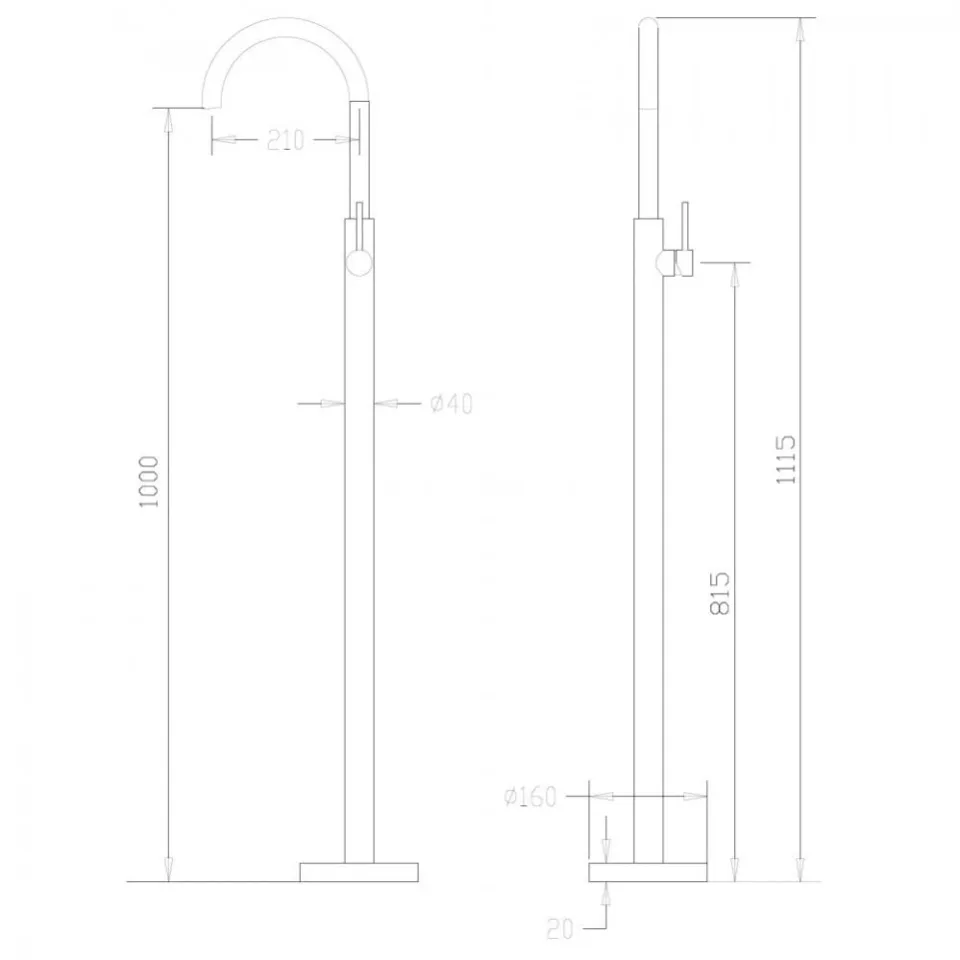Напольный смеситель ABBER Wasser Kreis AF8141 для раковины, хром