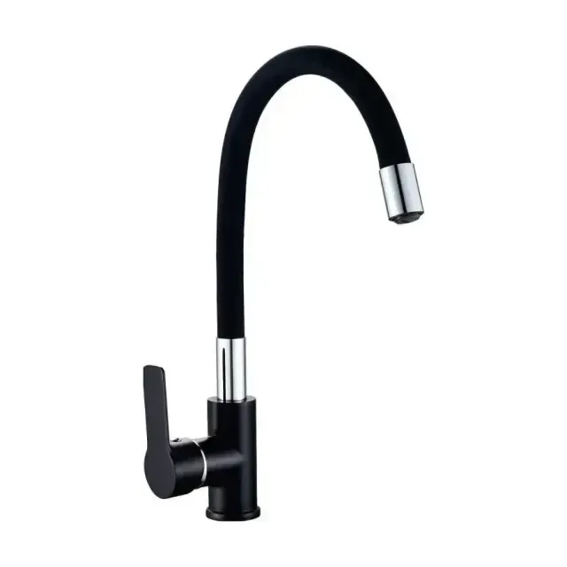 Смеситель Haiba HB70113-7 для кухни гибкий излив черный
