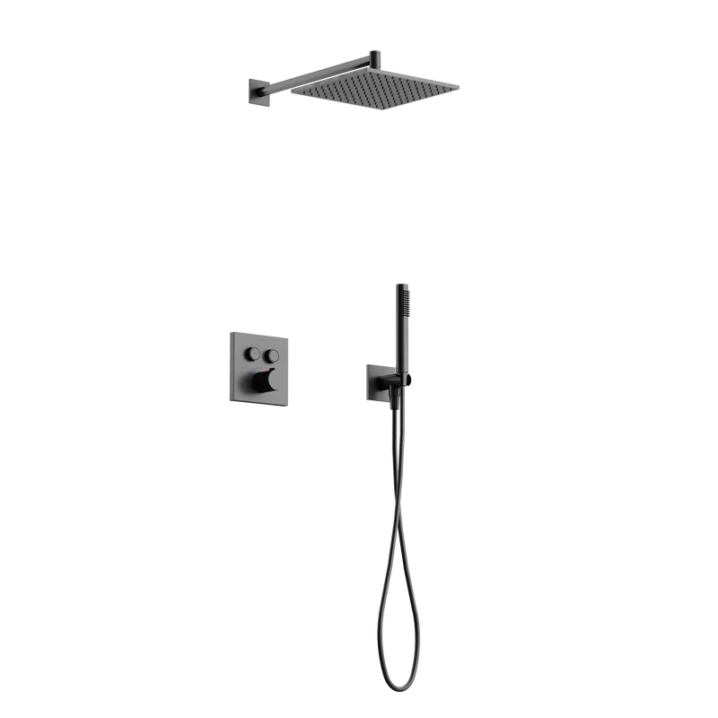 Душевая система Sancos Линн (Linn) SC9022GG встраиваемая в стену цвет вороненая сталь