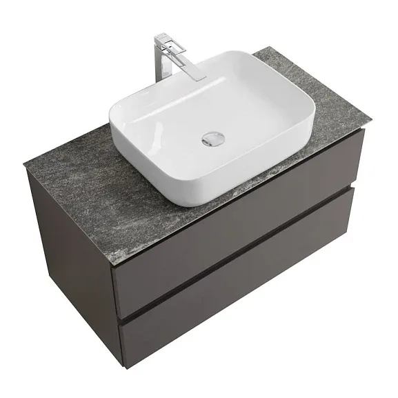 Комплект мебели BelBagno Крафт (Kraft) 90 темно-серый матовый (столешница KEP-90-GRN)