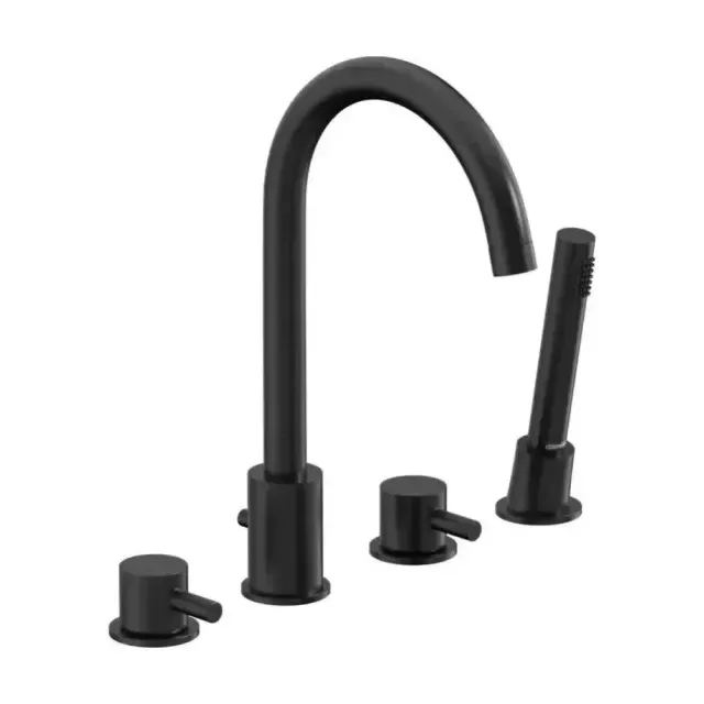 Смеситель на борт ванны Damixa Scandinavian Pure 360400300 на 4 отверстия черный матовый