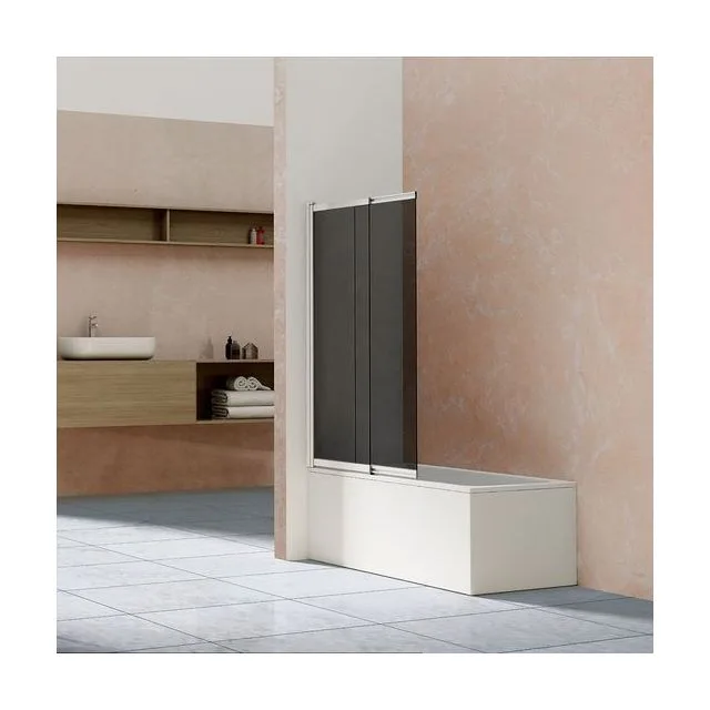 Душевая шторка на ванну Vincea VSB-1E100CG 100х145 стекло тонированное 5 мм профиль хром