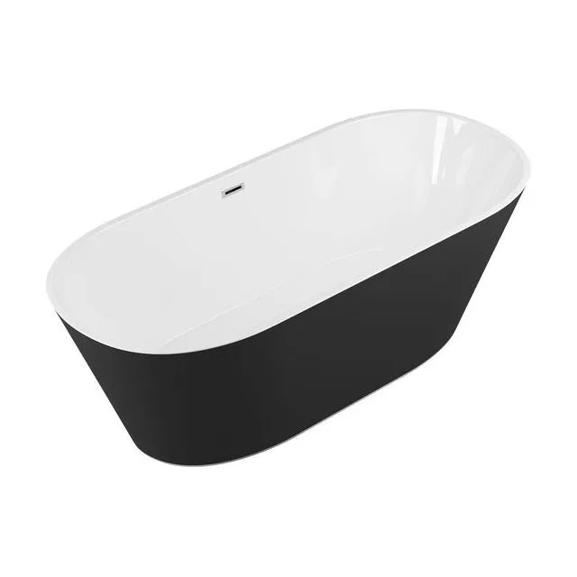 Ванна отдельностоящая Grossman Forta GR-1503MB (170х75х58) цвет черный/белый матовый