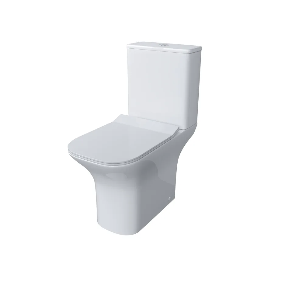 Унитаз напольный Grossman Classic GR-4464S (640х340х790) безободковый,белый с тонкой крышкой,микролифт,2 места