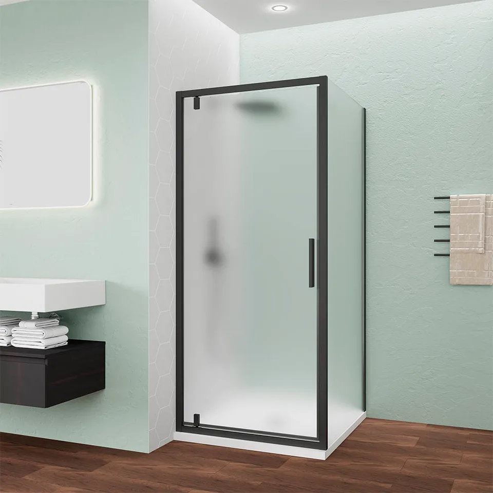 Боковая панель Veconi Ottimo SP B, 700х1900 черный матовый, стекло матовое