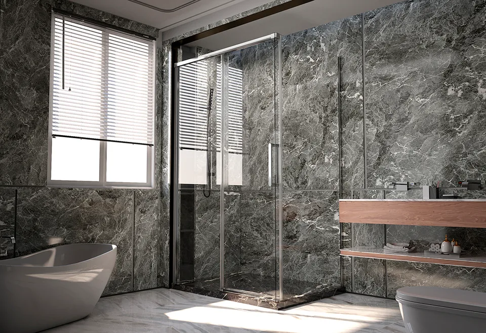 Боковая панель Veconi Premium Trento SP-40CH, 1000х2000, хром, стекло прозрачное