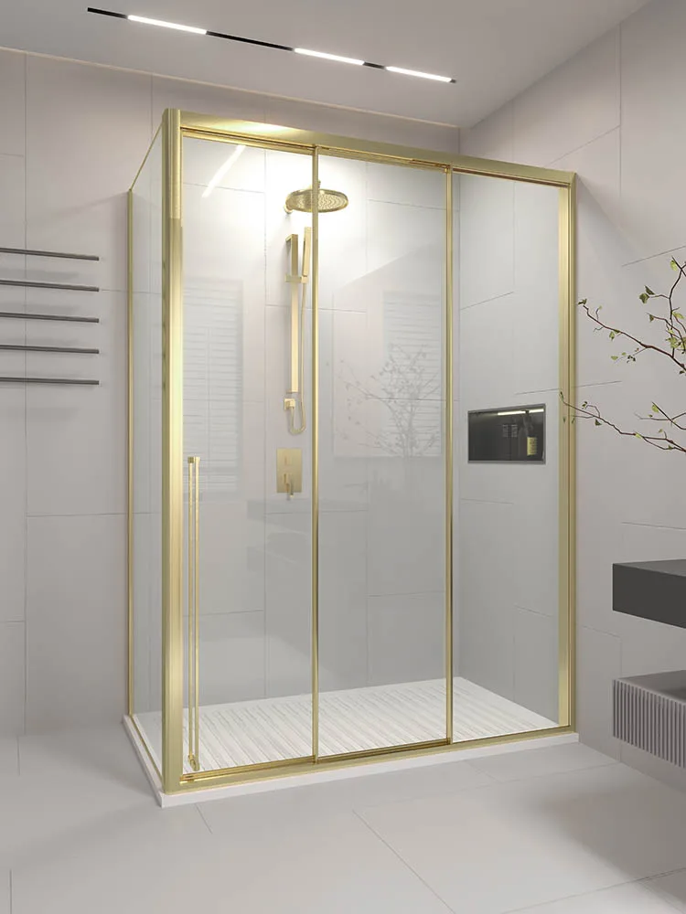 Боковая панель Veconi Premium Prato SP G, 900x2000, золото брашированный, стекло прозрачное