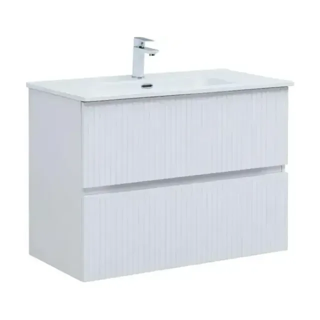 Тумба с раковиной Aquanet Джейн 90 белый матовый (раковина Flat 90)