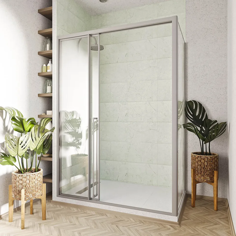 Боковая панель Veconi Premium Prato SP CH, 900x2000, хром, стекло прозрачное