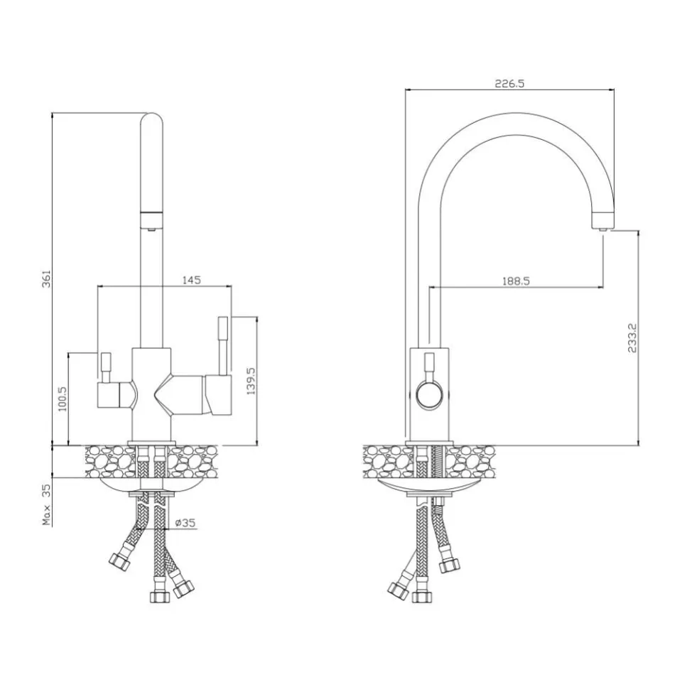 Смеситель Olive’s Balear 13440BL для кухни под фильтр
