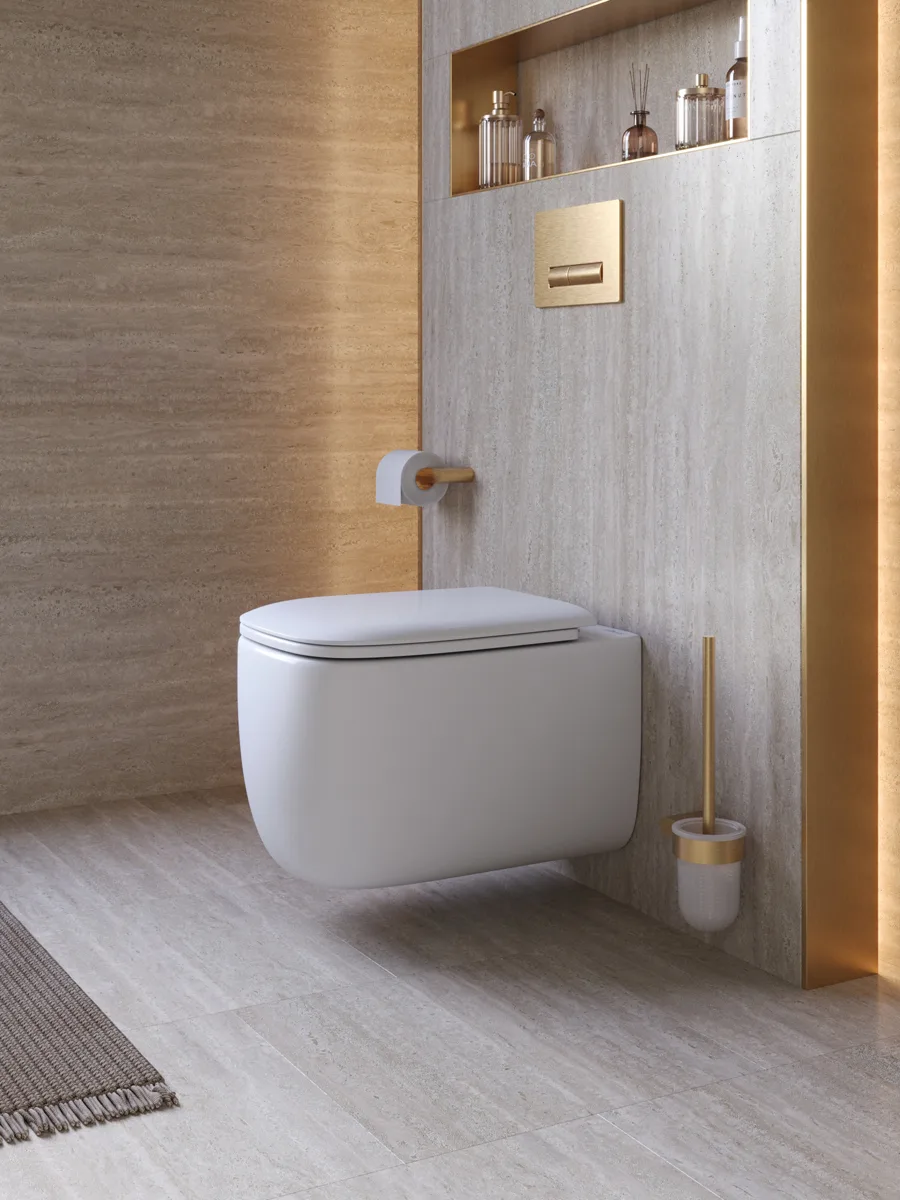 Унитаз подвесной безободковый с сиденьем CEZARES COMFORT CZR-380-TH-TOR/SC