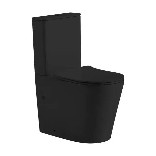 Унитаз-компакт ABBER Bequem AC1112TMB 36*61 черный матовый безободковый с крышкой-сиденьем микролифт Slim