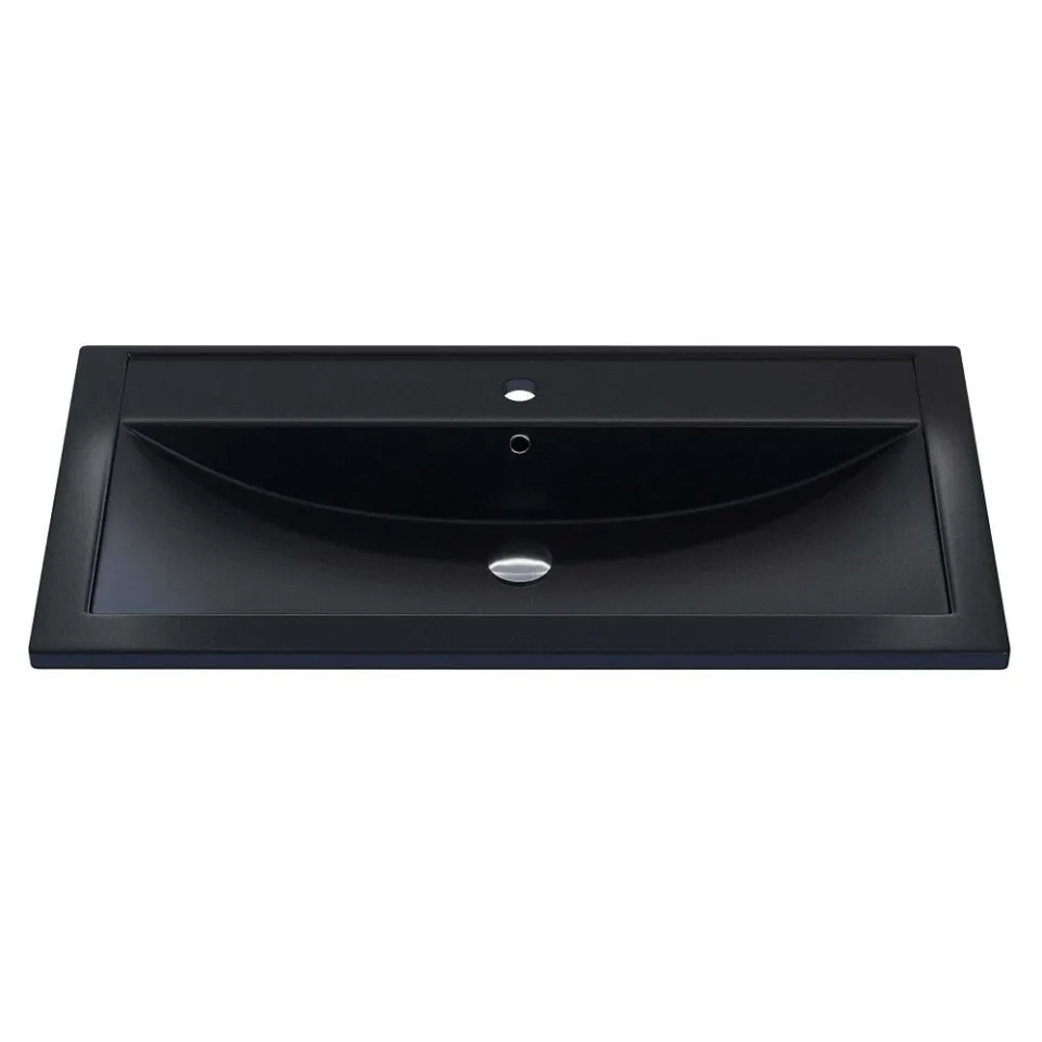 Встраиваемая раковина Uperwood Foster Quartz 90*45,5 черная матовая, космос