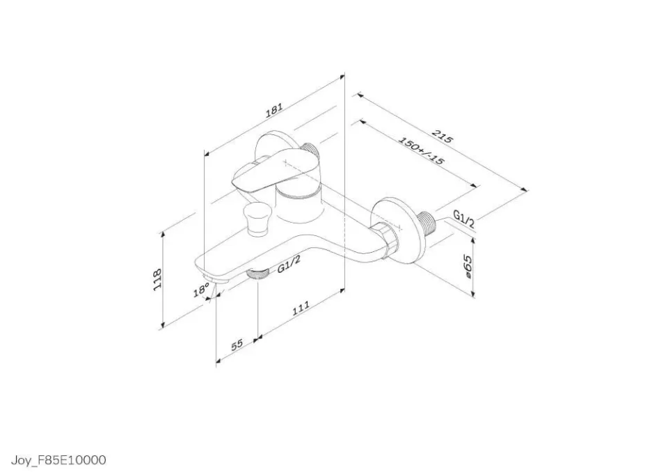 Смеситель AM.PM Joy F85E10000 для ванны и душа