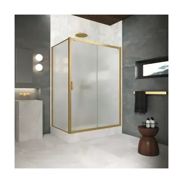 Душевой уголок ZP+ZPV Protec 180*85 03 10, профиль золото матовое, стекло сатин