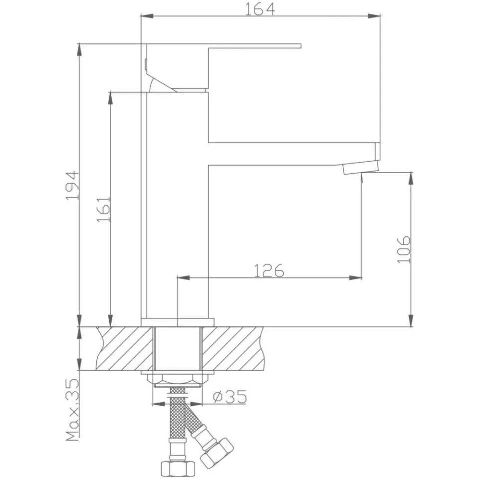 Смеситель Haiba HB10803-3 для раковины оружейная сталь